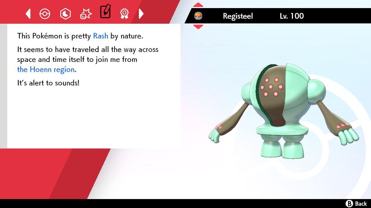 Shiny REGISTEEL Pokemon Sword Shield 6IV Competitive Battle Ready - Pokémon Sword & Shield digital Pokémon trade image 4