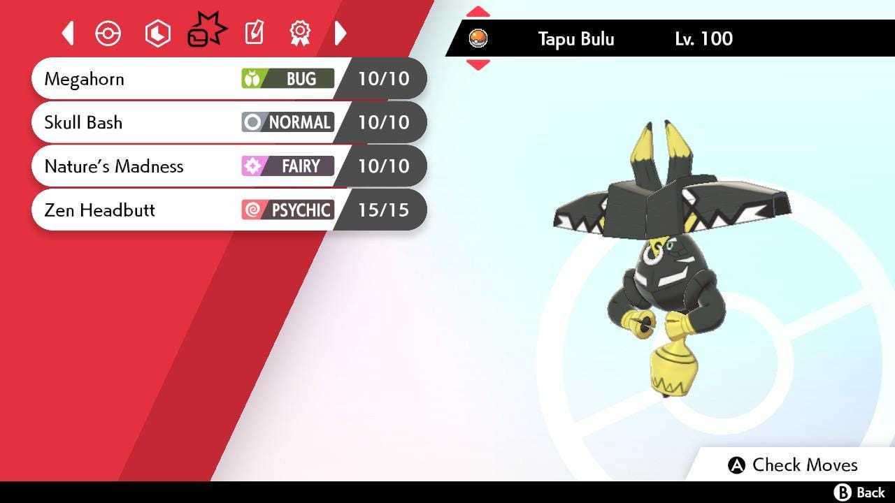 Shiny 6IV TAPU BULU Pokemon Sword Shield 6IV Competitive Battle Ready - Pokémon Sword & Shield digital Pokémon trade image 3