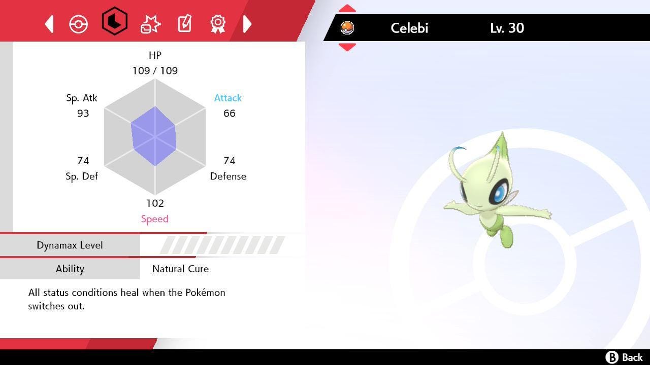 Celebi Lv. 30 Crystal Origin Event Pokérus Pokémon HOME Trade Sword Shield Rare - Pokémon Sword & Shield digital Pokémon