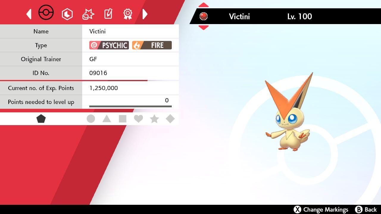 Non Shiny VICTINI Pokémon Sword and Shield 6IV Pokemon Non Competitive Battle - Pokémon Sword & Shield digital Pokémon trade