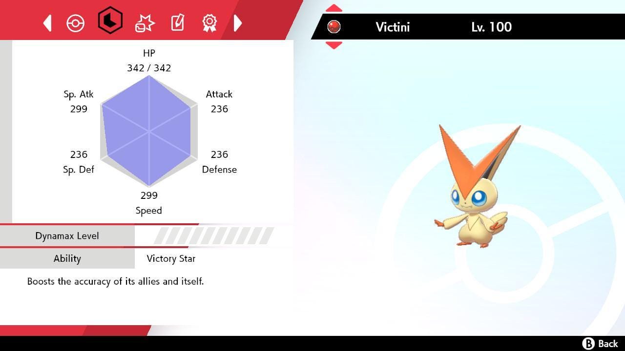 Non Shiny VICTINI Pokémon Sword and Shield 6IV Pokemon Non Competitive Battle - Pokémon Sword & Shield digital Pokémon trade