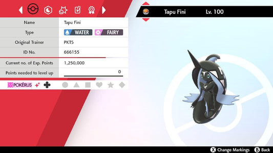 Shiny 6IV TAPU FINI Pokemon Sword Shield 6IV Competitive Battle Ready - Pokémon Sword & Shield digital Pokémon trade by