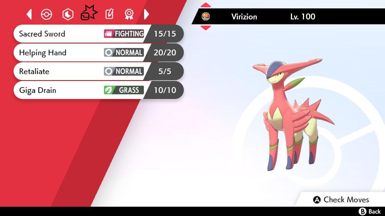 Shiny VIRIZION Pokemon Sword Shield 6IV Competitive Battle Ready - Pokémon Sword & Shield digital Pokémon trade image 3