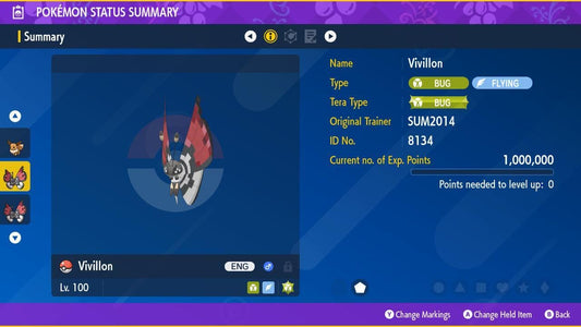 POKEBALL VIVILLON EVENT Pokémon Scarlet Violet 6IV Competitive Battle Ready - Pokémon Scarlet & Violet digital Pokémon trade