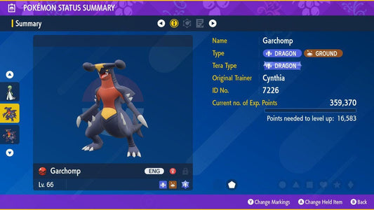 CYNTHIA'S GARCHOMP EVENT Pokémon Scarlet Violet 6IV Competitive Battle Ready