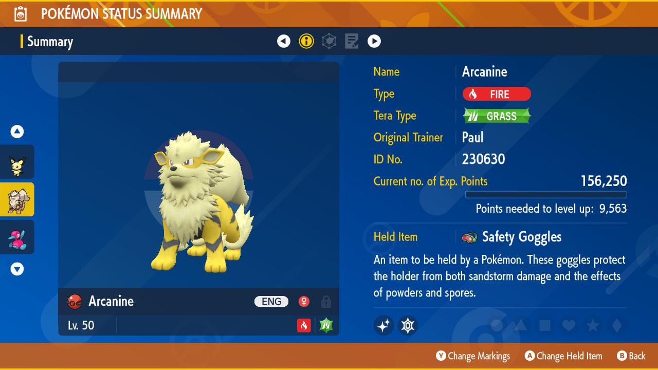 Pokemon Scarlet and Violet Shiny 6IV Event Paul Chua #39;s Arcanine Competitive - Pokémon Scarlet & Violet digital Pokémon