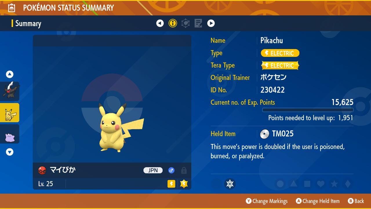 Shiny Event 25th Birthday Pikatto Pika Pika Pikachu Pokémon Legends ZA 6IV - Pokémon Scarlet & Violet digital Pokémon trade