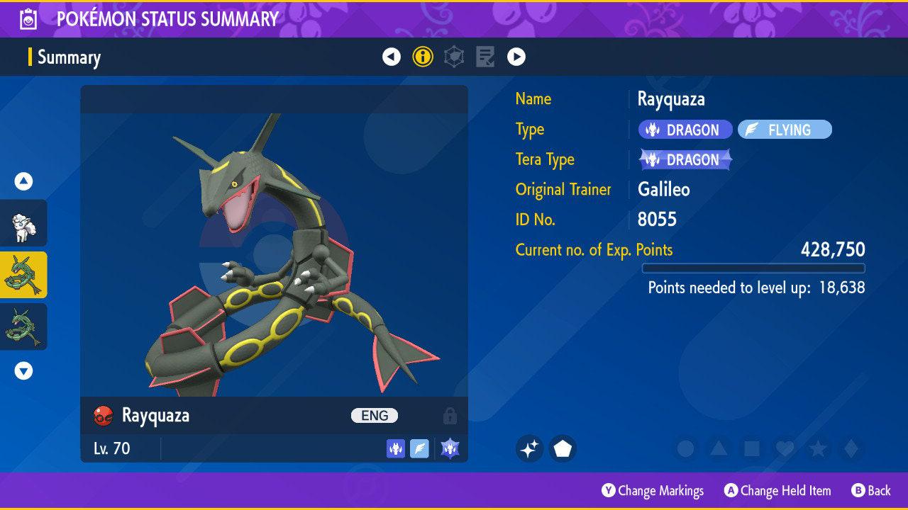 GALILEO RAYQUAZA EVENT Pokémon Scarlet Violet 6IV Competitive Battle Ready - Pokémon Scarlet & Violet digital Pokémon trade