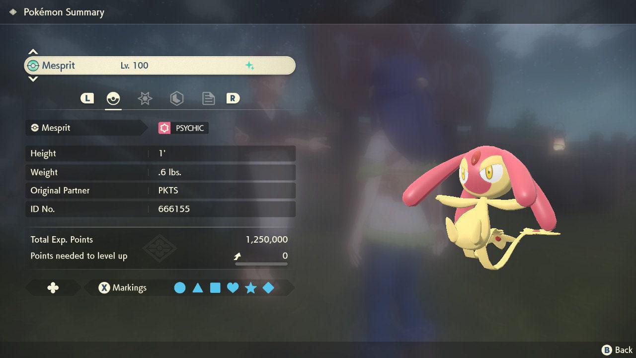 Shiny MESPRIT Pokemon Legends Arceus 6IV Competitive Battle Ready - Pokémon Legends: Arceus digital Pokémon trade image 2