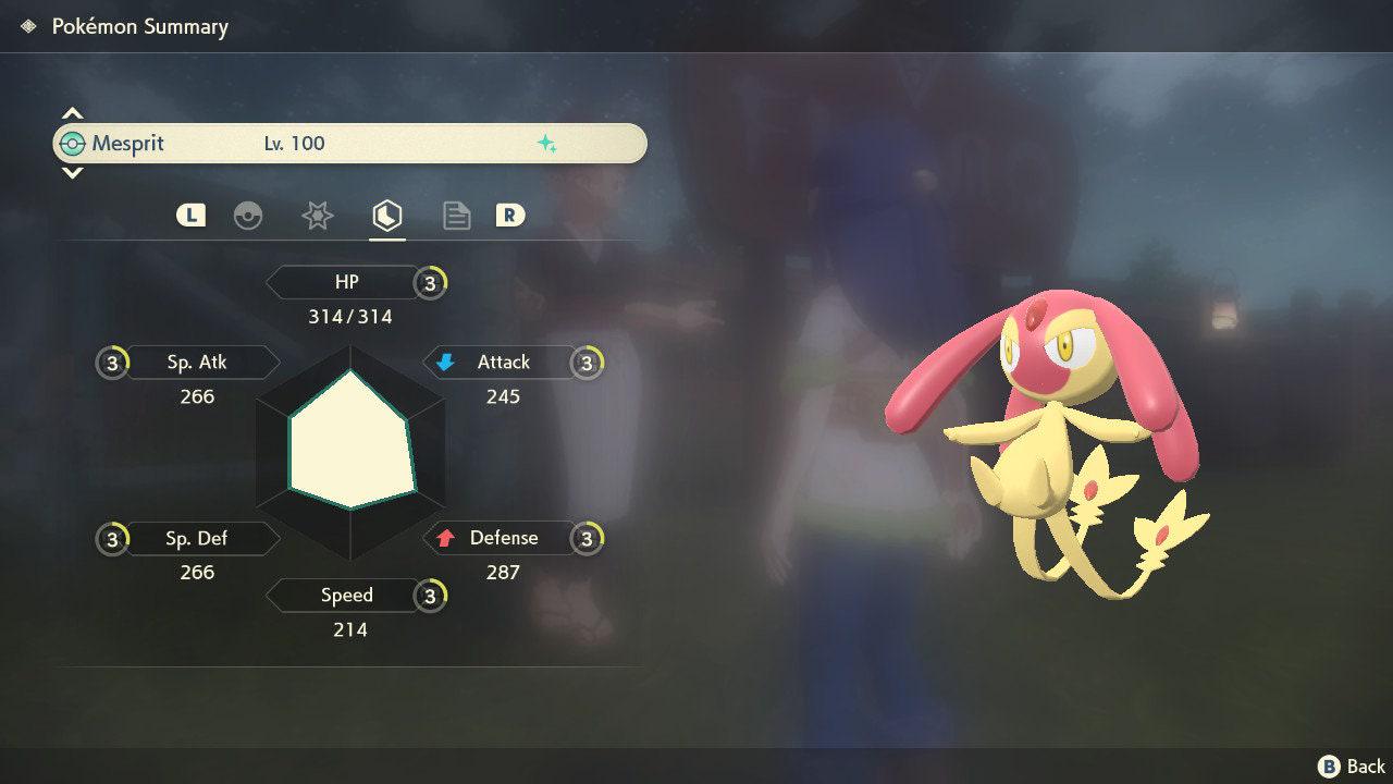 Shiny MESPRIT Pokemon Legends Arceus 6IV Competitive Battle Ready - Pokémon Legends: Arceus digital Pokémon trade image 3