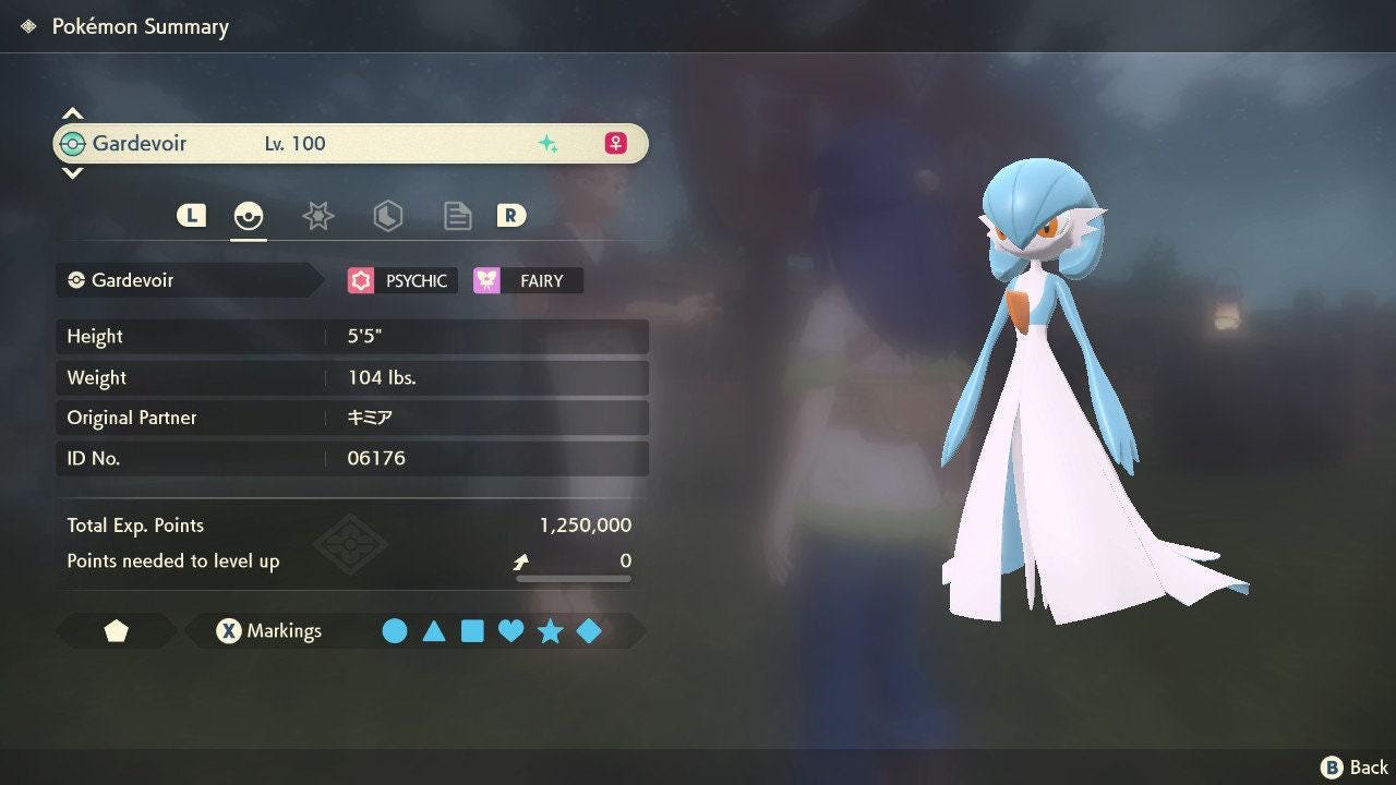Shiny GARDEVOIR Pokémon Legends Arceus 6IV Pokemon Competitive Battle Ready + EVs - Pokémon Legends: Arceus digital Pokémon