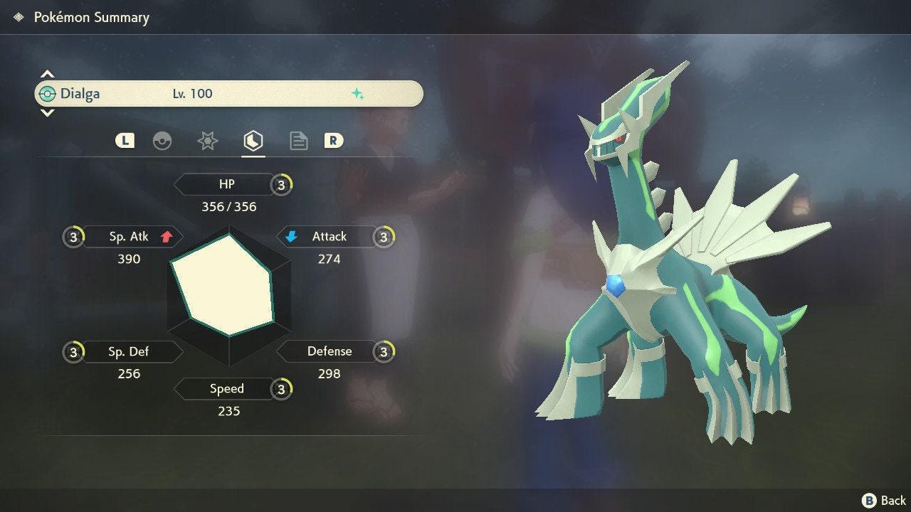 Shiny Dialga Pokemon Legends Arceus 6IV Competitive Battle Ready - Pokémon Legends: Arceus digital Pokémon trade image 3