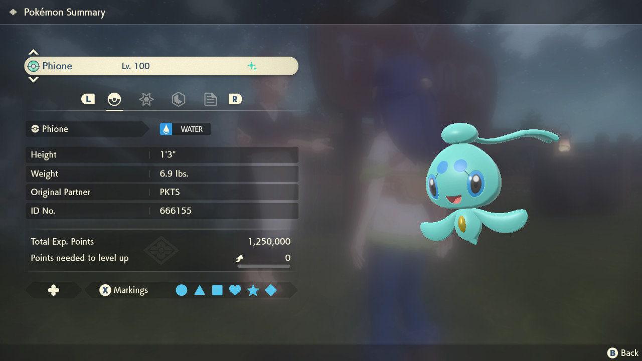 Shiny PHIONE Pokemon Legends Arceus 6IV Competitive Battle Ready - Pokémon Legends: Arceus digital Pokémon trade image 3