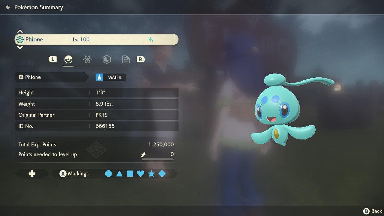 Shiny PHIONE Pokemon Legends Arceus 6IV Competitive Battle Ready - Pokémon Legends: Arceus digital Pokémon trade image 5