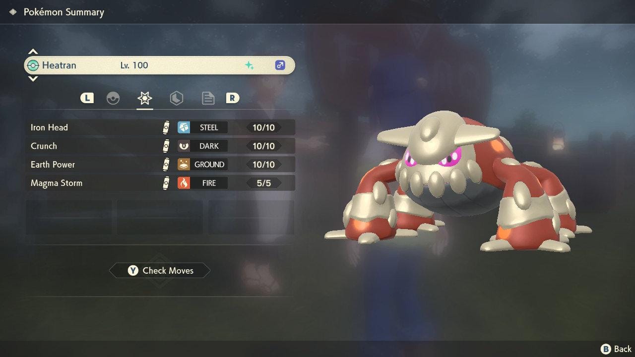 Shiny HEATRAN Pokemon Legends Arceus 6IV Competitive Battle Ready - Pokémon Legends: Arceus digital Pokémon trade image 2