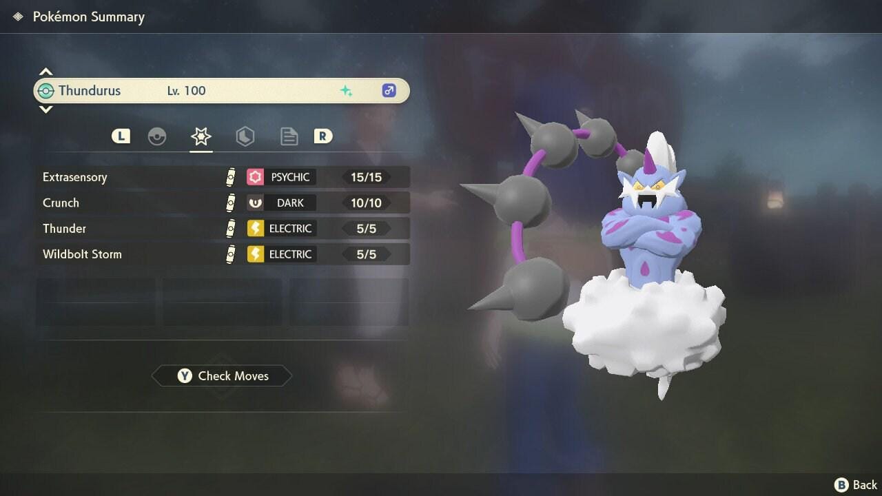 Shiny THUNDURUS Pokemon Legends Arceus 6IV Competitive Battle Ready - Pokémon Scarlet & Violet digital Pokémon trade by