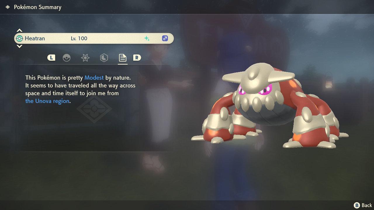 Shiny HEATRAN Pokemon Legends Arceus 6IV Competitive Battle Ready - Pokémon Legends: Arceus digital Pokémon trade image 3