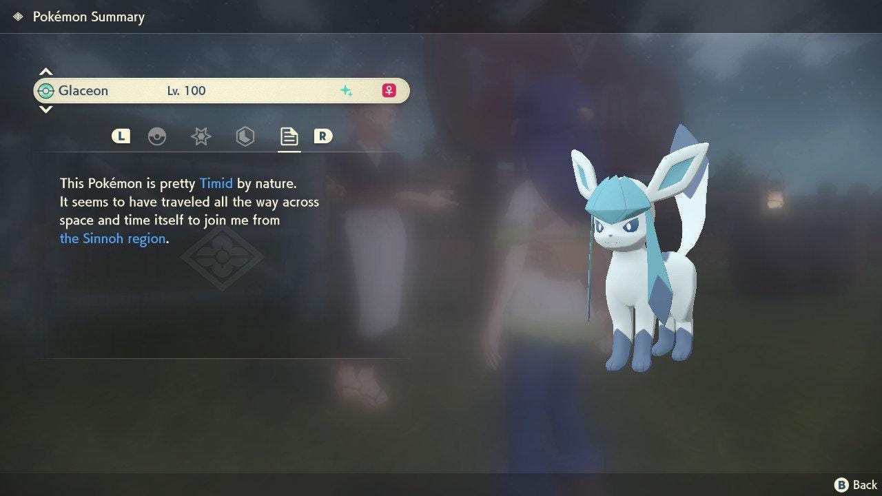 Shiny GLACEON Pokemon Legends Arceus 6IV Competitive Battle Ready - Pokémon Legends: Arceus digital Pokémon trade image 3