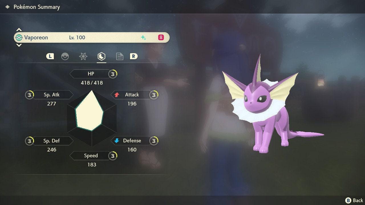 Shiny VAPOREON Pokemon Legends Arceus 6IV Competitive Battle Ready - Pokémon Legends: Arceus digital Pokémon trade image 2