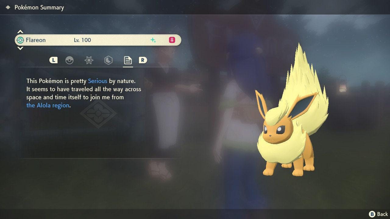 Shiny FLAREON Pokemon Legends Arceus 6IV Competitive Battle Ready - Pokémon Legends: Arceus digital Pokémon trade image 2