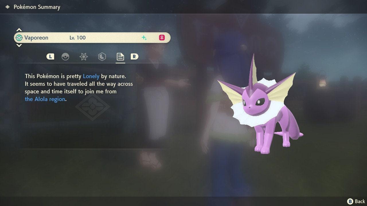 Shiny VAPOREON Pokemon Legends Arceus 6IV Competitive Battle Ready - Pokémon Legends: Arceus digital Pokémon trade image 3