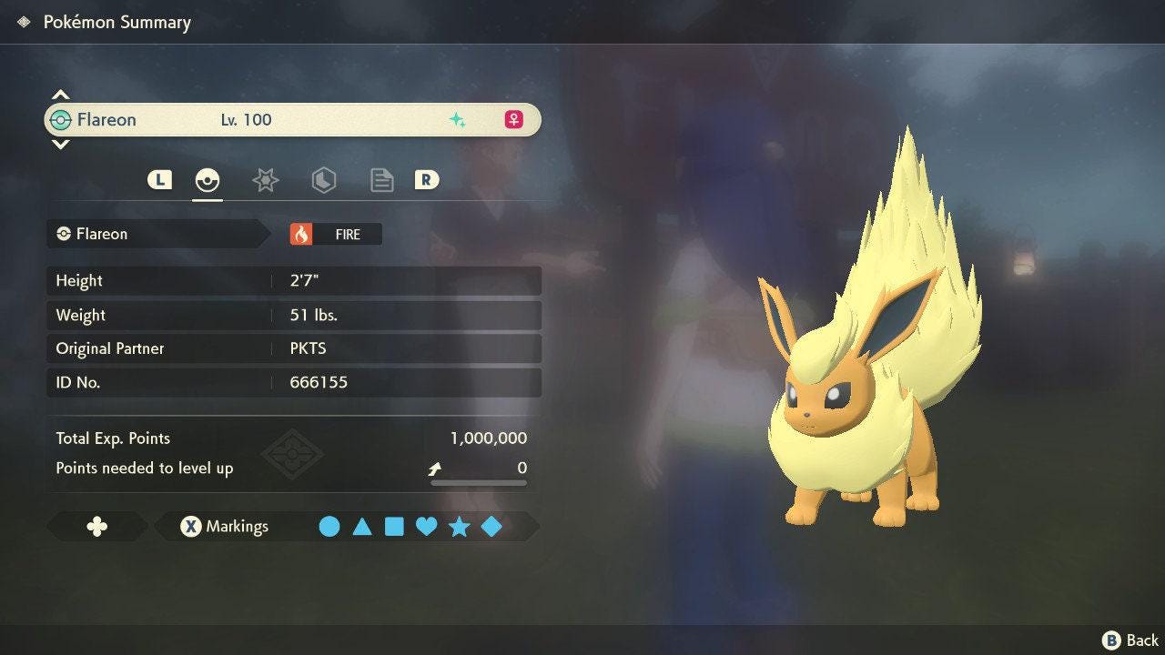 Shiny FLAREON Pokemon Legends Arceus 6IV Competitive Battle Ready - Pokémon Legends: Arceus digital Pokémon trade image 3