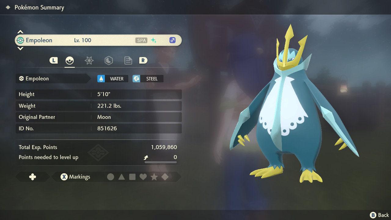 Shiny EMPOLEON Pokemon Legends Arceus 6IV Competitive Battle Ready - Pokémon Legends: Arceus digital Pokémon trade image 2