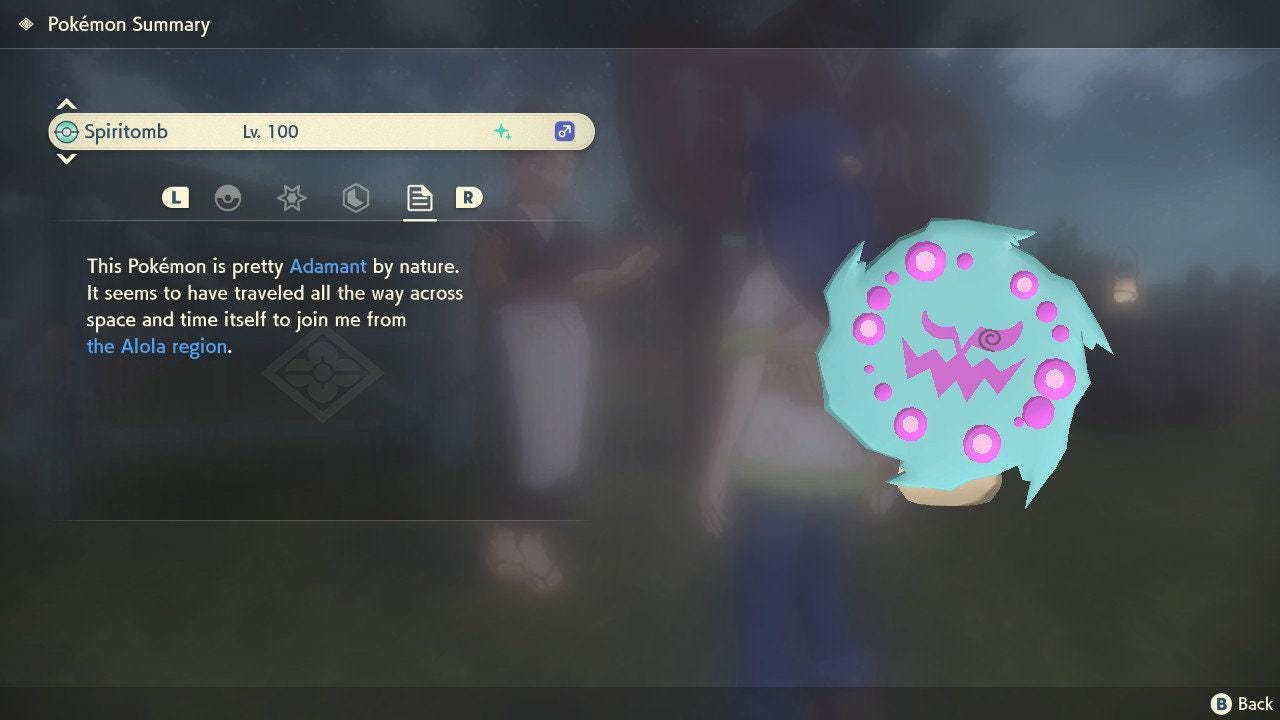 Shiny SPIRITOMB Pokemon Legends Arceus 6IV Competitive Battle Ready - Pokémon Legends: Arceus digital Pokémon trade image 2