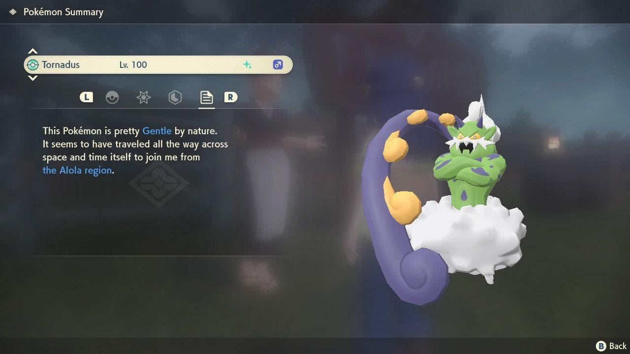 Shiny TORNADUS Pokemon Legends Arceus 6IV Competitive Battle Ready - Pokémon Scarlet & Violet digital Pokémon trade image 4