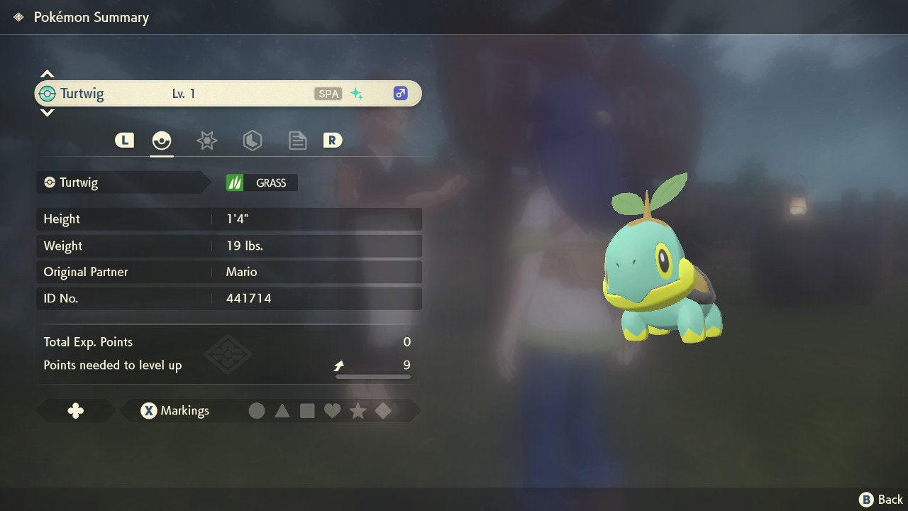 Shiny TURTWIG Pokemon Legends Arceus 6IV Competitive Battle Ready - Pokémon Legends: Arceus digital Pokémon trade image 2