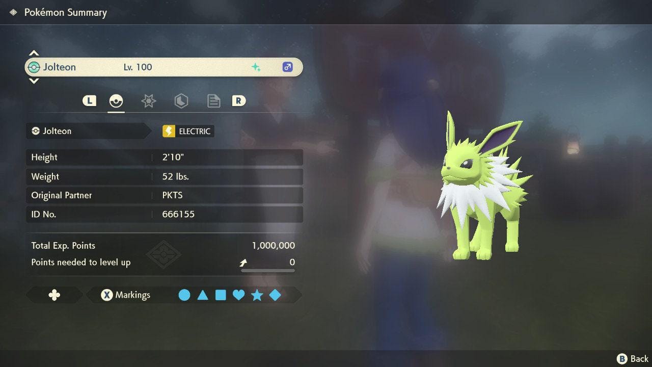 Shiny JOLTEON Pokemon Legends Arceus 6IV Competitive Battle Ready - Pokémon Legends: Arceus digital Pokémon trade image 2