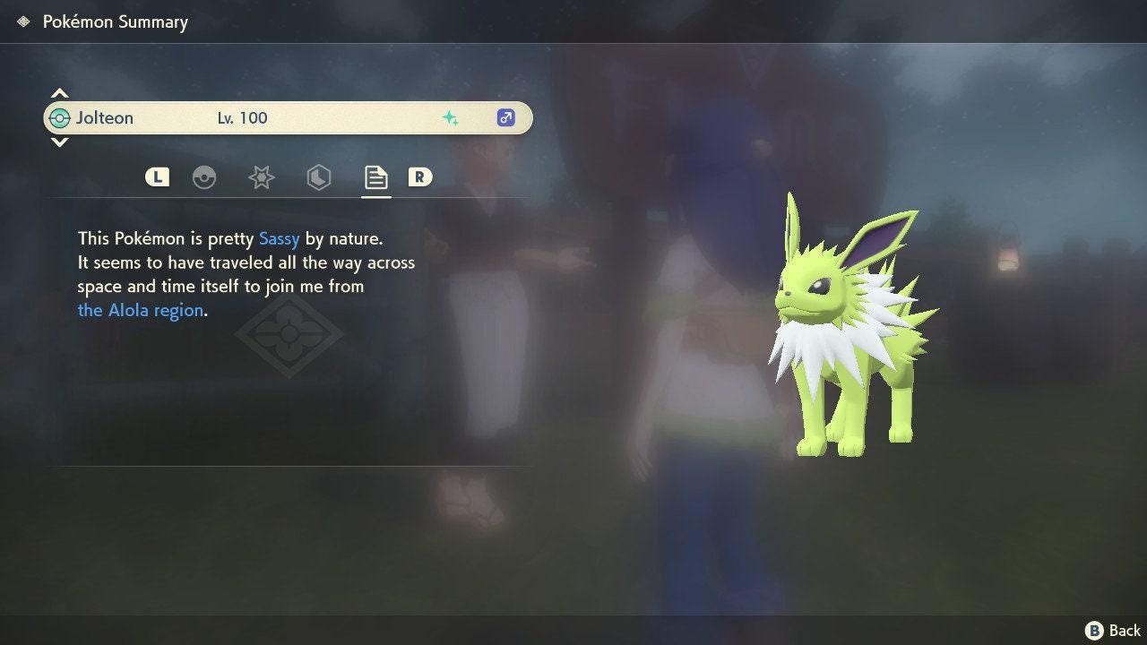 Shiny JOLTEON Pokemon Legends Arceus 6IV Competitive Battle Ready - Pokémon Legends: Arceus digital Pokémon trade image 3