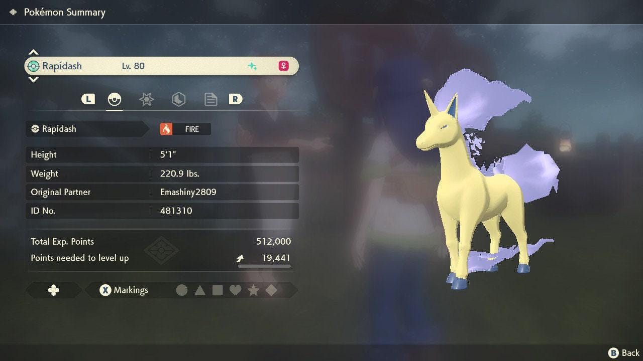 Shiny RAPIDASH Pokemon Legends Arceus 6IV Competitive Battle Ready - Pokémon Legends: Arceus digital Pokémon trade image 3
