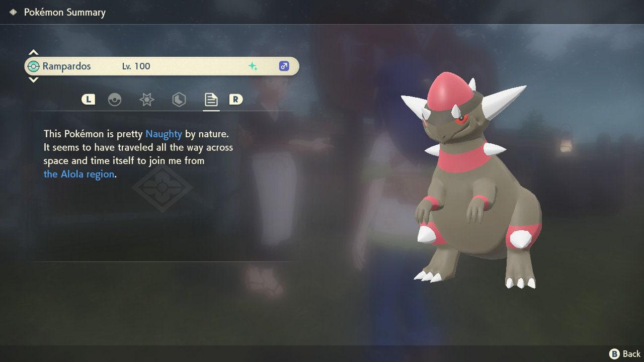 Shiny RAMPARDOS Pokemon Legends Arceus 6IV Competitive Battle Ready - Pokémon Legends: Arceus digital Pokémon trade image 2
