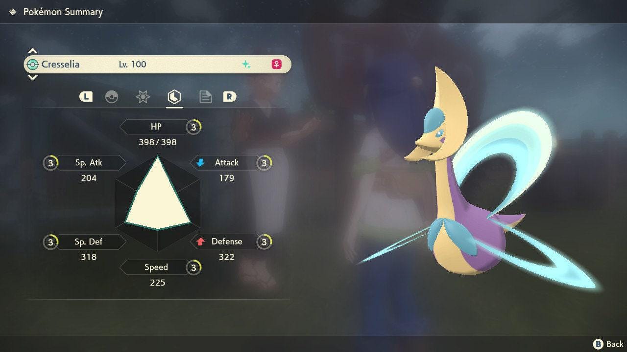 Shiny Cresselia Pokemon Legends Arceus 6IV Competitive Battle Ready - Pokémon Legends: Arceus digital Pokémon trade image 5