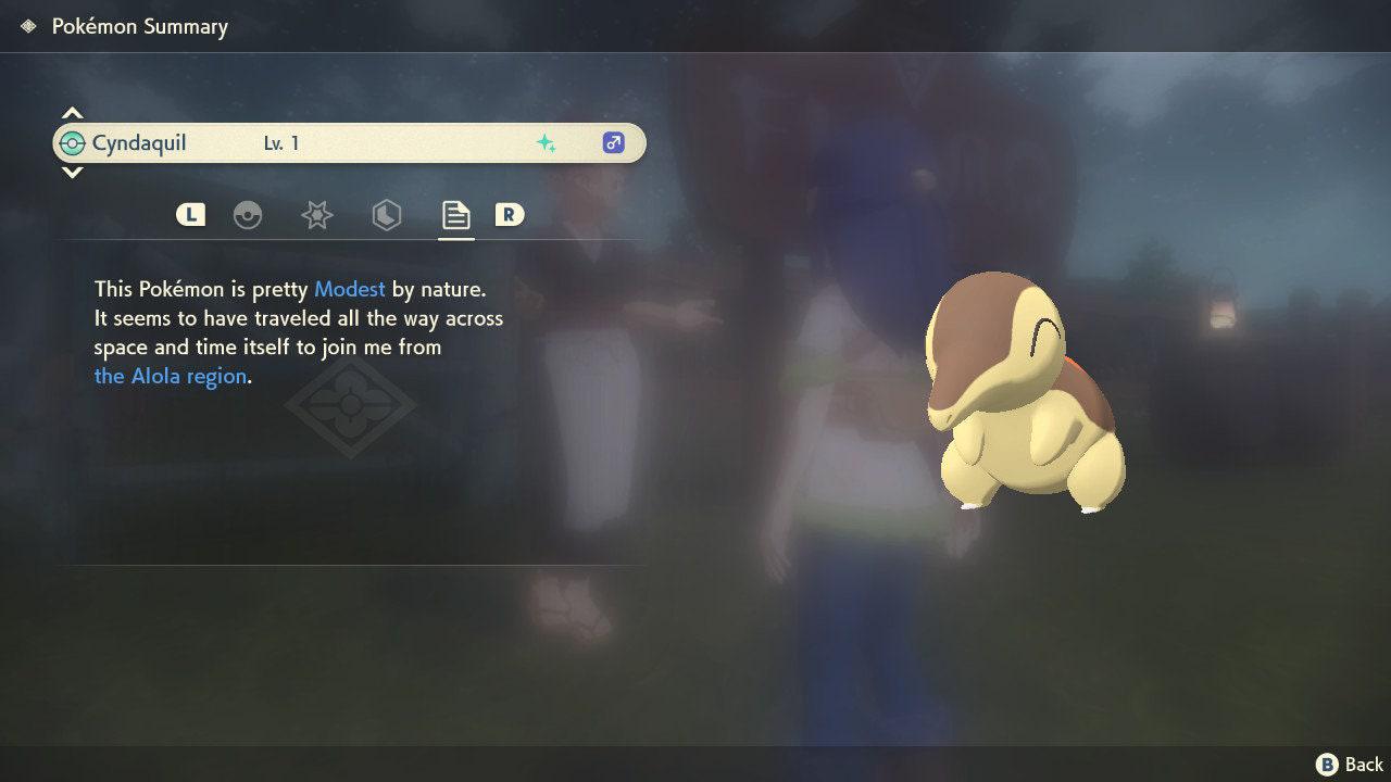 Shiny CYNDAQUIL Pokemon Legends Arceus 6IV Competitive Battle Ready - Pokémon Legends: Arceus digital Pokémon trade image 3