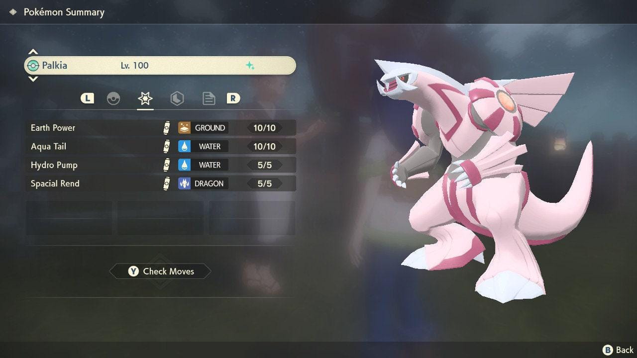 Shiny Palkia Pokemon Legends Arceus 6IV Competitive Battle Ready - Pokémon Legends: Arceus digital Pokémon trade image 2