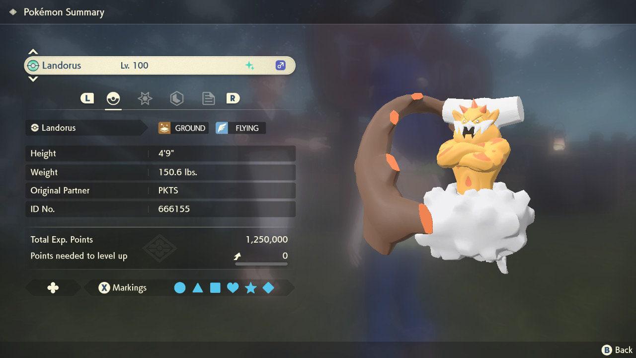 Shiny LANDORUS Pokemon Legends Arceus 6IV Competitive Battle Ready - Pokémon Scarlet & Violet digital Pokémon trade image 3