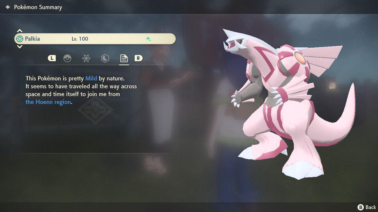 Shiny Palkia Pokemon Legends Arceus 6IV Competitive Battle Ready - Pokémon Legends: Arceus digital Pokémon trade image 5