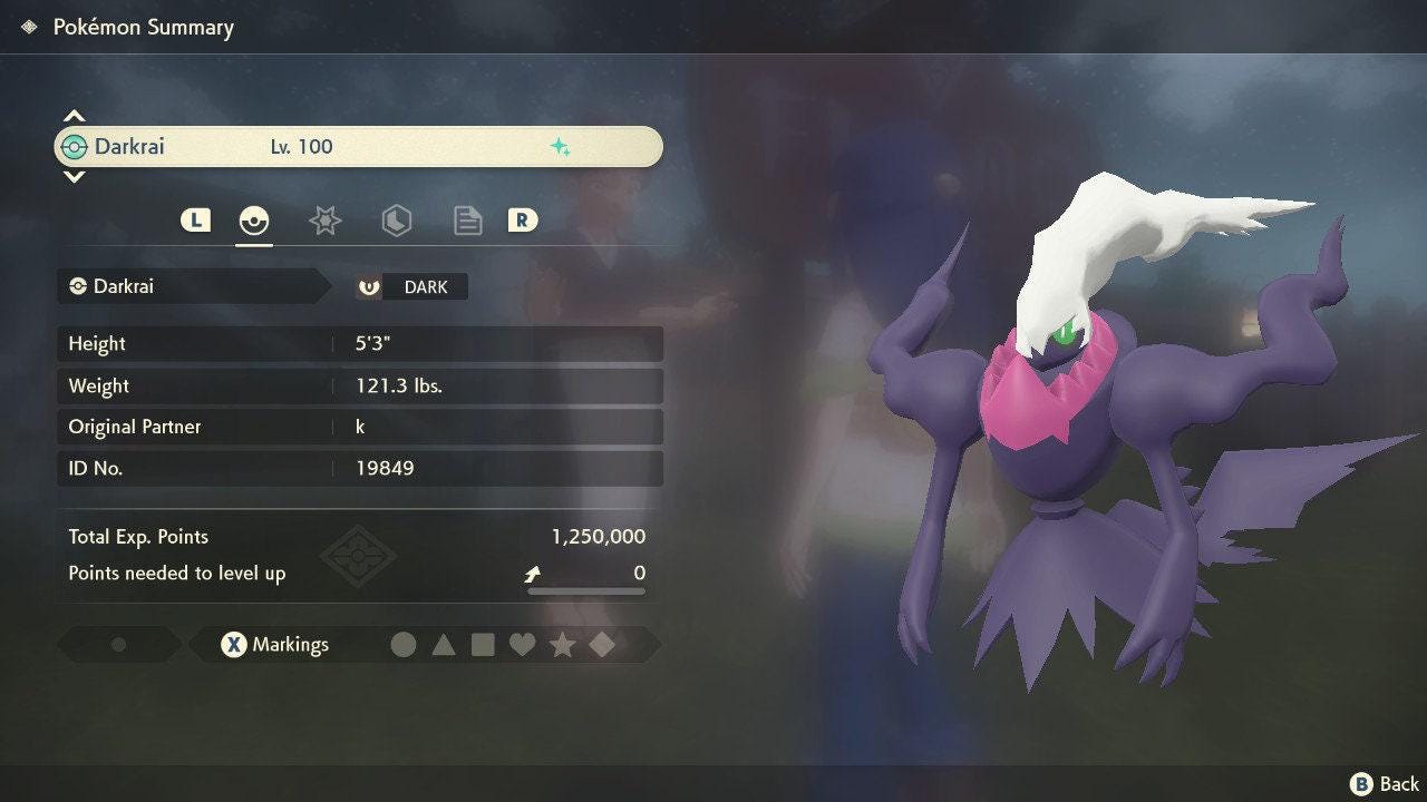 Shiny Darkrai Pokemon Legends Arceus 6IV Competitive Battle Ready - Pokémon Scarlet & Violet digital Pokémon trade image 4