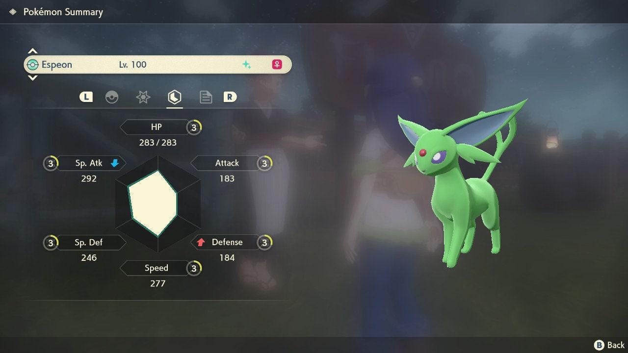 Shiny ESPEON Pokemon Legends Arceus 6IV Competitive Battle Ready - Pokémon Legends: Arceus digital Pokémon trade image 4