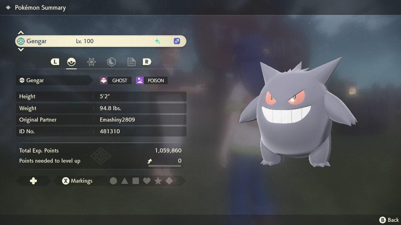 Shiny GENGAR Pokemon Legends Arceus 6IV Competitive Battle Ready - Pokémon Legends: Arceus digital Pokémon trade image 4