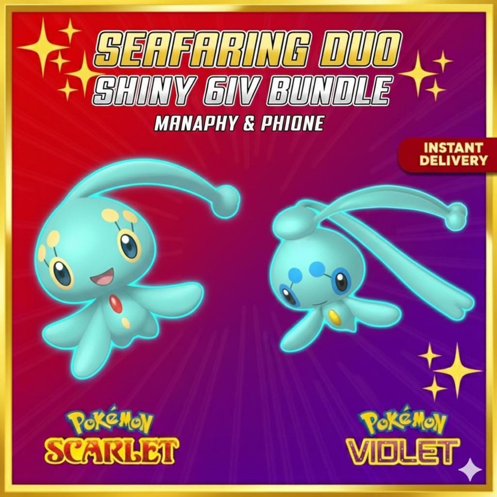 Shiny Phione Manaphy Bundle 6IV Battle Ready Scarlet Violet - Pokémon Scarlet & Violet digital Pokémon trade by