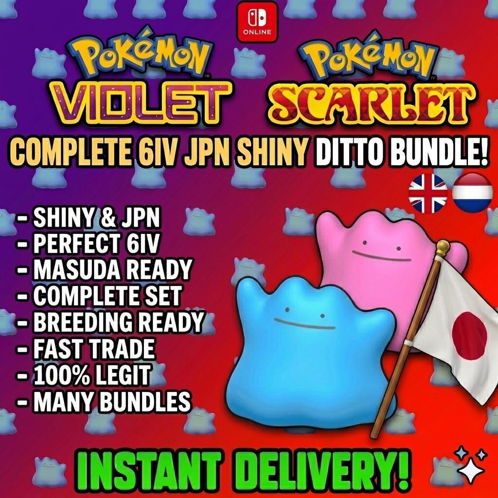 SHINY 6IV DITTO Bundle (Adamant, Modest, Timid, Jolly, Bold, Calm) Japanese Masuda - Pokémon Scarlet & Violet digital Pokémon