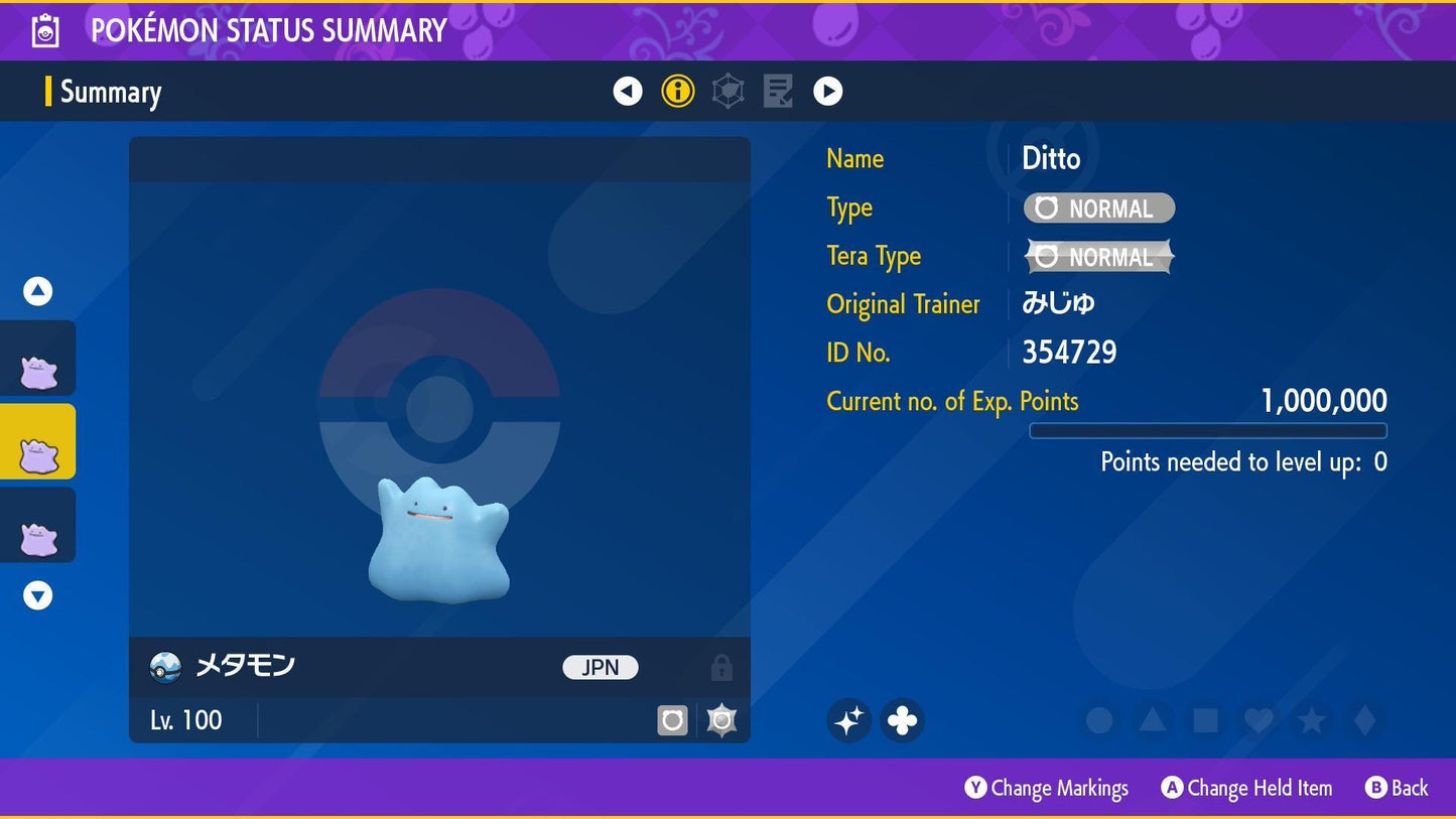 SHINY 6IV DITTO Bundle (Adamant, Modest, Timid, Jolly, Bold, Calm) Japanese Masuda - Pokémon Scarlet & Violet digital Pokémon