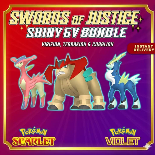 SHINY Cobalion, Terrakion, Virizion Bundle Pack 6IV EV Pokémon Scarlet and Violet - Pokémon Scarlet & Violet digital Pokémon