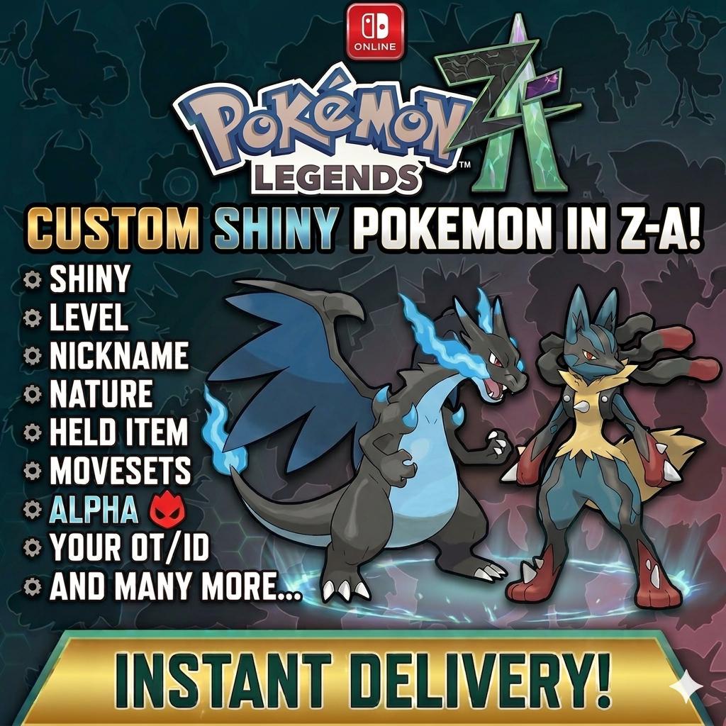 CUSTOM SHINY POKEMON Legends Za Pokopia Ready Any Species Battle Ready 6IV Custom - Pokémon Legends: Z-A digital Pokémon