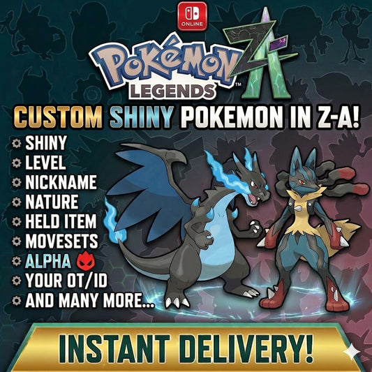 CUSTOM SHINY POKEMON Legends Za Pokopia Ready Any Species Battle Ready 6IV Custom - Pokémon Legends: Z-A digital Pokémon