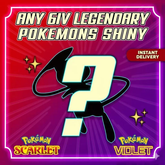 Pokemon Scarlet Violet – Custom 6IV Legendary Shiny Pokémon – Any Species + Fast - Pokémon Scarlet & Violet digital Pokémon