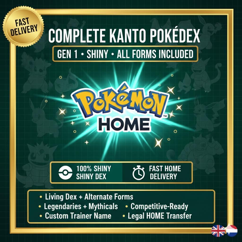 Pokemon HOME 6IV Shiny KANTO POKEDEX Pokemon Scarlet Violet Pokemon Sword Shield - Pokémon Scarlet & Violet digital Pokémon